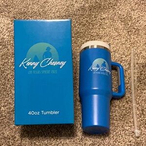 Kenny Chesney 40 oz Blue Tumbler with Lid and Straw